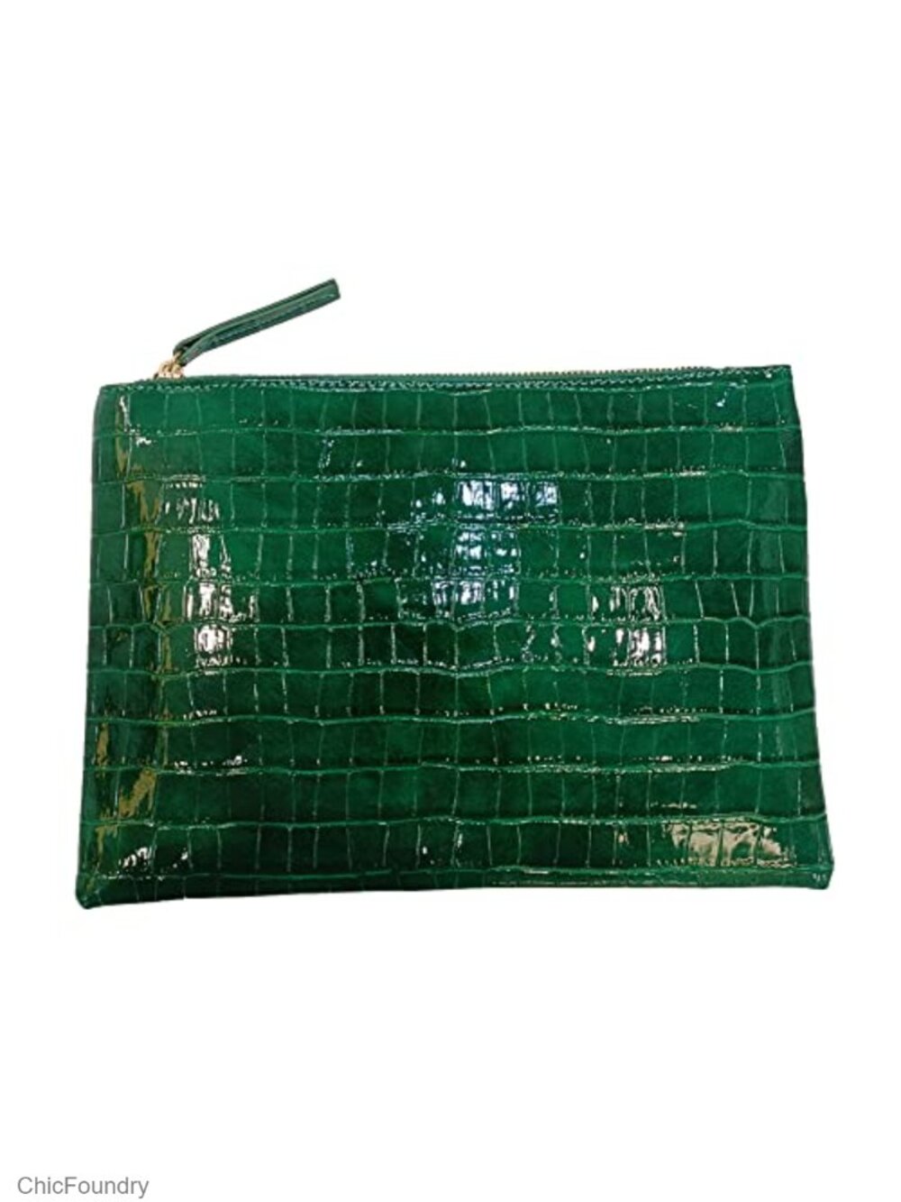 Oversized Crocodile Embossed PU Leather Envelope Clutch Evening Bag